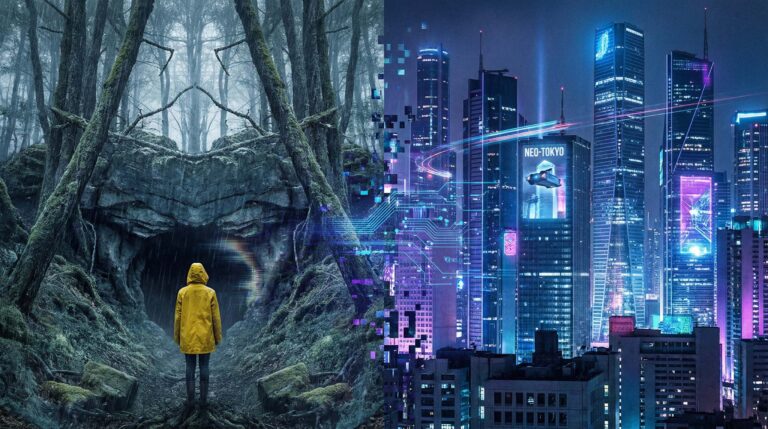 Netflix bilim kurgu dizi önerileri için Dark ve Altered Carbon temalı kapak görseli